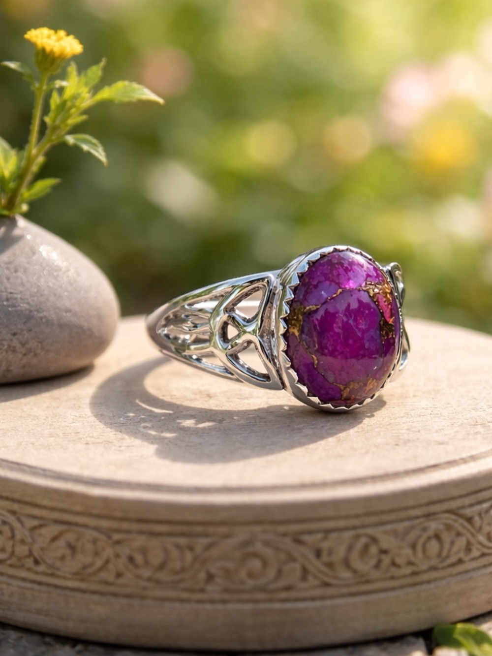 Purple Copper Turquoise Ring - Picture 6 of 13